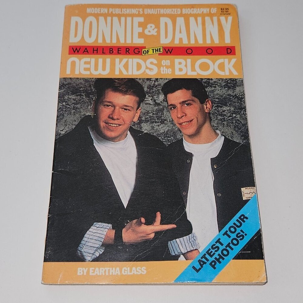 VTG Donnie Wahlberg & Danny Wood NKOTB New Kids On Block Biography Eartha Glass